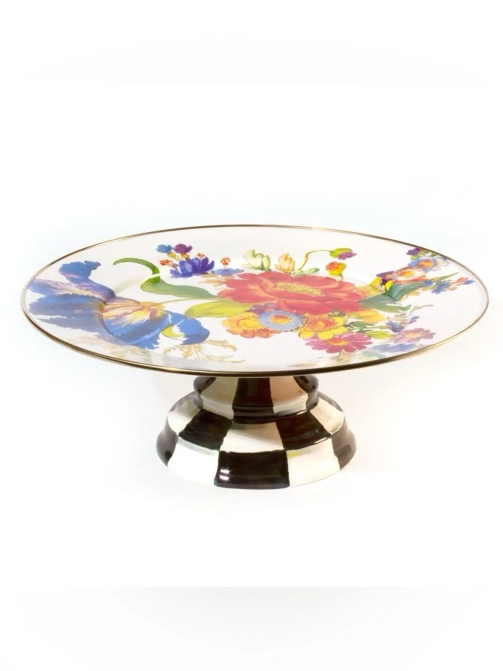 Mackenzie Childs Flower Market Large pedestal Cake Platter Plate